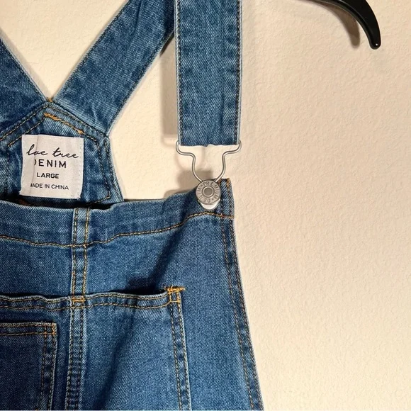 Love Tree Denim Distressed Short Overalls - Picture 8 of 16